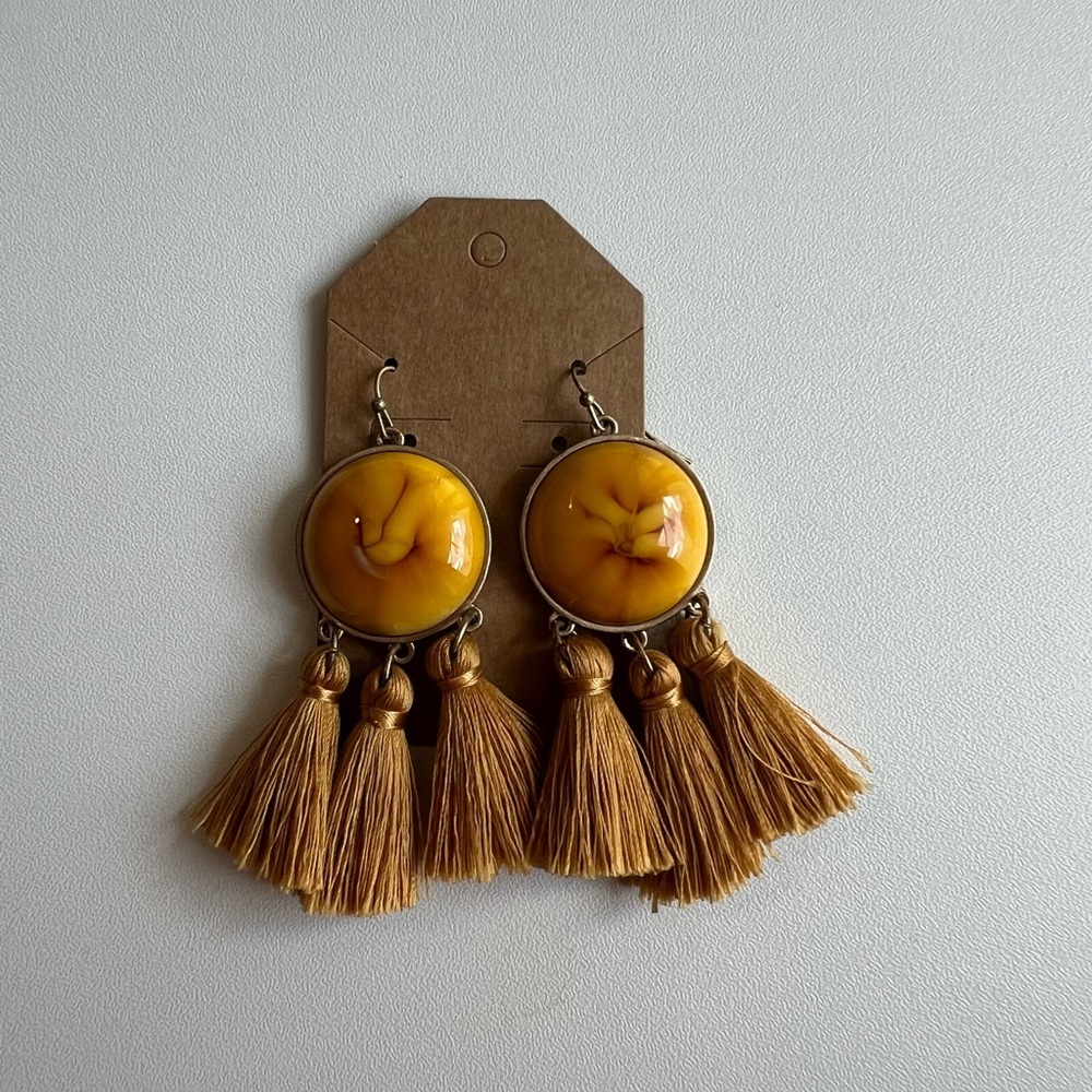 Yellow Tassel Earrings